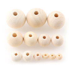 6/8/10/12/14/16/18/20mm Round Wooden Beads Pendant Eco-Friendly  Natural Wood Spacer Teething Beads Jewelry MakingHandmade 2024 - buy cheap