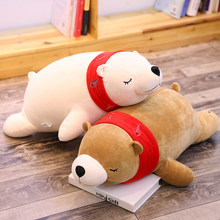 Brinquedo de pelúcia Urso Polar Com Lenço Macio Stuffed Animal Plush Ice Bonecas Do Urso Do Bebê Crianças Presente de Aniversário Brinquedo Decoração 2024 - compre barato