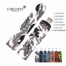 Carlywet 24mm atacado pulseiras de borracha à prova dwaterproof água silicone substituição relógio de pulso faixa correia com fecho preto prata 2024 - compre barato
