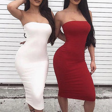 Strapless Off-Shoulder Dress Sexy Long Straight Bodycon dress women summer Sleeveless Pencil vestido elbise robe sukienka#P30 2024 - buy cheap