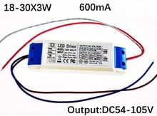 Fuente de alimentación LED de alta potencia, 60W, 70W, 80W, 90W, 18-30x3W, 600mA, DC54-105V, Envío Gratis 2024 - compra barato