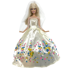 NK-vestido de princesa Similar a cuento de hadas, traje de novia de Cenicienta, traje de fiesta para muñeca Barbie, el mejor regalo para niñas, DZ 2024 - compra barato