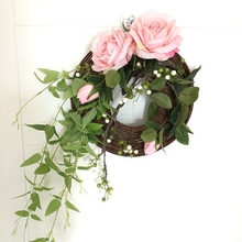 Rose Door Wreaths / Mirror Flower Garlands Wedding Christmas Home Decoration Party Decorative Flowers 2024 - buy cheap