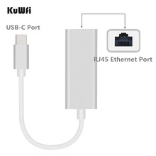 KuWfi 10/100 Мбит/с Type C RJ45 Lan адаптер USB C Ethernet адаптер USB-C Type-C сетевая карта USB Ethernet для MacBook 2024 - купить недорого