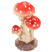 3 Head Red Mushroom Toadstool Miniature Fairy Garden Terrarium Figurine Dollhouse Decor 2024 - buy cheap