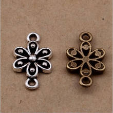 30pcs 17mmx10mm Antique Silver/Bronze Flower Bracelet Necklace Connectors Charms Pendant for DIY Jewelry Making Z615 2024 - buy cheap