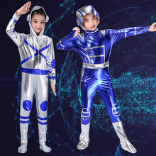 kid silver blue robot costume leotard cartoon stage dance wear clothes for boy girl cosplay astronaut spacesuit modern costume 2024 - buy cheap