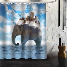 Best Nice Custom Elegant And Cute Elephant Shower Curtain Bath Curtain Waterproof Fabric For Bathroom MORE SIZE WJY#21 2024 - buy cheap