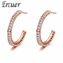 ERLUER Trendy Stud Earrings for Women Charm Zirconia Rose Gold Wedding Earing Fashion Jewelry Party Friendship & Valentine Gifts 2024 - buy cheap
