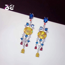 Be 8 Brilliant Geometric AAA Cubic Zirconia Drop Earring Women Wedding Bridal Party Earrings Jewelry Mujer Moda E757 2024 - buy cheap