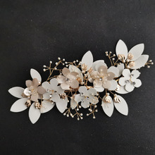 Slnupcial de strass com cristais de ouro feito à mão flores grampo de cabelo para casamento grampos para cabelo acessórios para cabelo joias femininas 2024 - compre barato