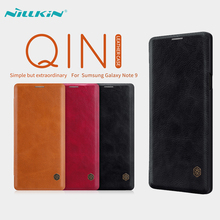 Кожаный чехол для Samsung Galaxy Note 9 NILLKIN, роскошные Ультратонкие флип-Чехлы из искусственной кожи для Samsung Note 9 Note9 Qin Series 2024 - купить недорого