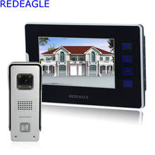 REDEAGLE Home 7 дюймовая сенсорная клавиша экран видео домофон система 700TVL металлическая камера ночного видения 2024 - купить недорого
