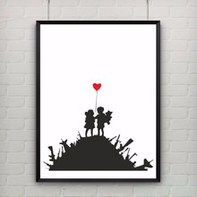 Kids on Guns by Banksy Print Abstract Graffiti Canvas Painting Art Poster Canvas Art Wall Pictures Girl Kids Room Decor No Frame 2024 - buy cheap