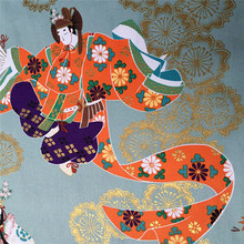 Текстильная хлопковая ткань BZ10 100 х140 см для японских танцев гейши в стиле ретро, Бронзирующая ткань для рукоделия, шитья, лоскутного шитья, одежды, скатерти 2024 - купить недорого