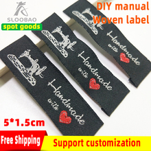 Woven Labels For Garment Sewing Accessories Handmade With Love Sewing Machine Clothing Labels Free shipping 2024 - buy cheap