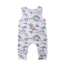 Peleles con estampado de dinosaurio para niños recién nacidos, ropa sin mangas, mono de algodón 2024 - compra barato