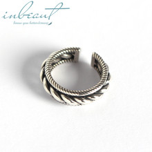 inbeaut Real Photo 925 Silver Three-layer Twist Woven Hipster Finger Ring Original Design Vintage Rope Chain Ring for Women Gift 2024 - buy cheap