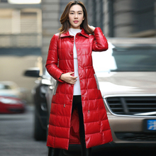 High Quality Genuine Leather Down Jacket Women Long Real Sheepskin Coat Female Winter Jacket Natural Mink Collar Plus Size Z536 2024 - buy cheap