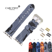 CARLYWET 38 40 42 44mm Camo Grey Black Waterproof Silicone Rubber Replacement Wrist Watch Band Strap For Iwatch Series 4/3/2/1 2024 - buy cheap