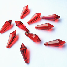 100pcs 36mm Red Crystal  U-icicle Prisms for Garland Strand Parts(Free Ring) Chandelier Pendants Diy Home Decoration Accessories 2024 - buy cheap