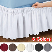 New Solid 6 Color Bed Skirt Wrap Around Elastic Shirts Home Hotel Bedroom Queen Decorations Supplies Size 38cm Height S/M/L/XL 2024 - buy cheap