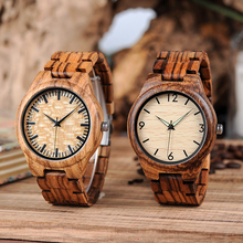 Bobo bird relógios de pulso de madeira masculino, relógio de quartzo de madeira alta qualidade movimento miyota para homens 2024 - compre barato