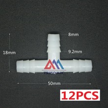 Conector equant tpye 8mm t, conector igual de tubo de junção material pe de plástico para aquário de companhia aérea de tanque de peixes com 12 peças 2024 - compre barato