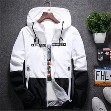 2021 Spring Autumn Casual Jacket Men With Hooded Patchwork Slim Fit Yong Men Boy Coat Student Windbreaker Jacket Outwear 4XL 2024 - buy cheap