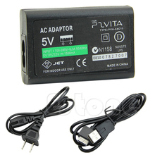 Adaptador de corriente CA negro portátil, Cable de datos USB, cargador de conversión para Sony PS Vita PSV 2024 - compra barato