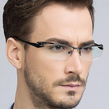 SUPER LUXURY PURE TITANIUM Black Half Rimless Eyeglass Frames Men Women Glasses Myopia Spectacles Rx able Eyewear TOP QUALITY 2024 - buy cheap