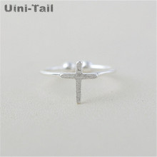 Uini-Tail hot new 925 sterling silver simple cross opening adjustable ring fashion tide flow high quality silver jewelry GN720 2024 - buy cheap