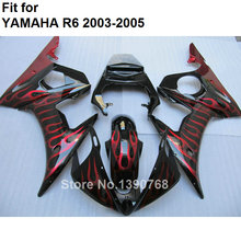 Carenagens para yamaha, yzf r6 2003 2004 2005,, fogo vermelho e preto, kit de peças de carenagem yzfr6 03 04 05 bc27 2024 - compre barato