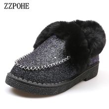 Zzpohe botas femininas de neve, sapatos de inverno com lantejoulas, da moda, casual, confortável no tornozelo, quente e adorável, 2018 2024 - compre barato