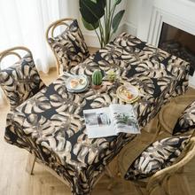 American Rural Monstera Leaf Table Cloth Waterproof Polyester Cotton Tablecloth Coffee Dining Table Cover Decor Mantel ZC022 2024 - buy cheap