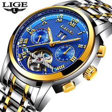 Relogio Masculino Mens Watches New LIGE Top Brand Luxury Men's Automatic Mechanical Watch Mens Fashion Business Waterproof Watch 2024 - buy cheap