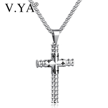 V.YA Punk Cross Necklaces For Men New Style Stainless Steel Cross Chain Gold /Black Silver Color Pendant For Male Christian Gift 2024 - buy cheap