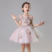 Elegant Girl Birthday Dress Flower Girl Dresses for Wedding Floral Baby Girl Baptism Gown Girl First Communion Dress For Pageant 2024 - buy cheap