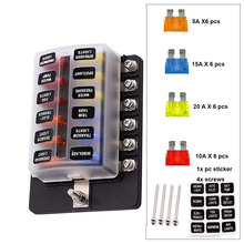 Car Blade Fuse Block Independent 12 Way Fuse Box 12 Circuit With Negative Bus Led Indicator Car Fuse Holder With LED Indicator 2024 - buy cheap
