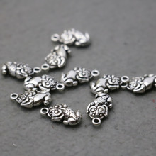 Contas de prata com forma de animal, acessório de metal em metal com placa diy para pulseira, colar e pingente de joias com 10 peças 2024 - compre barato
