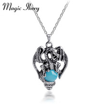 Magic Ikery Vintage Opal Dragon Pendent Necklace Punk  Statement  Necklace for Men Jewelry MKY1003 2024 - buy cheap