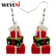 WEVENI Acrylic Christmas Gift Earrings Drop Dangle Xmas Ornaments Party Jewelry For Women Girls Decoration New Year Natal 2018 2024 - buy cheap