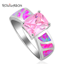 Charming Pink Zirconia High Quality Pink Fire Opal silver colorStamped PrettyJewelry Rings USA Sz #6#7#8#9#11#12 OR817 2024 - buy cheap