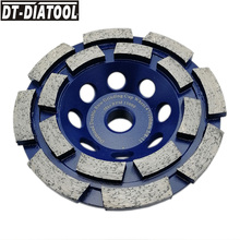 DT-DIATOOL 1unit 4inch/100mm Diamond Double Row Cup Grinding Wheel for Concrete Brick Hard Stone Granite Marble 5/8-11 thread 2024 - buy cheap