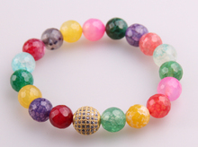 Bolas de Micro circón de 10mm, cuentas faceteadas naturales Multicolor, pulseras de piedras, pulsera de Yoga con una bola de perforación, envío gratis 2024 - compra barato