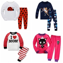 Pijamas de dibujos animados para niños pequeños, conjuntos de Pijamas de algodón, traje de manga larga, otoño 2024 - compra barato