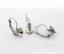 Blank Stainless Steel Ear Wire Clip Hook Earrings Settings with a Loop Circle Bezel Rivoli Stones Cabochons Bases DIY Findings 2024 - buy cheap