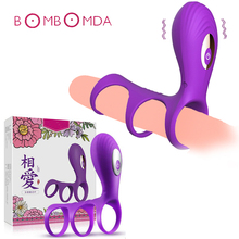 7 Mode Vibrating Penis Sleeve Vibrator Ring Sex Toys for Man Delayed Ejaculation Clitoris Stimulator Clit Vibrator Penis Bondage 2024 - buy cheap