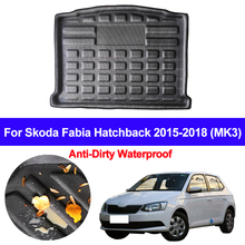 For Skoda Fabia Hatchback 2015 2016 2017 2018 (MK3) Car Auto Rear Trunk Mat Cargo Tray Boot Liner Carpet Protector Floor Mats 2024 - buy cheap