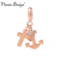 Vinnie Design Jewelry Anchor Heart Cross Dangle Charms for Endless Leather Wrap Bracelet 5pcs/lot 2024 - buy cheap